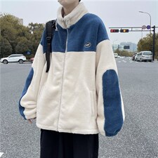 2021新款羊羔毛服港风日系休闲百搭时尚学生保暖外套W2269-P60，男装棉衣，星座512-4