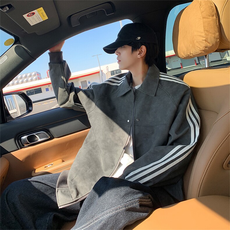 翻领晕染水洗皮衣夹克高级感工装外套JK06625-P80,男装皮衣,星座308B-2