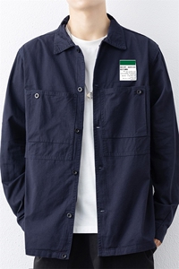 衬衣男新款纯棉工装翻领休闲时尚长袖衬衫XZ310B-3-CY806-P58图片