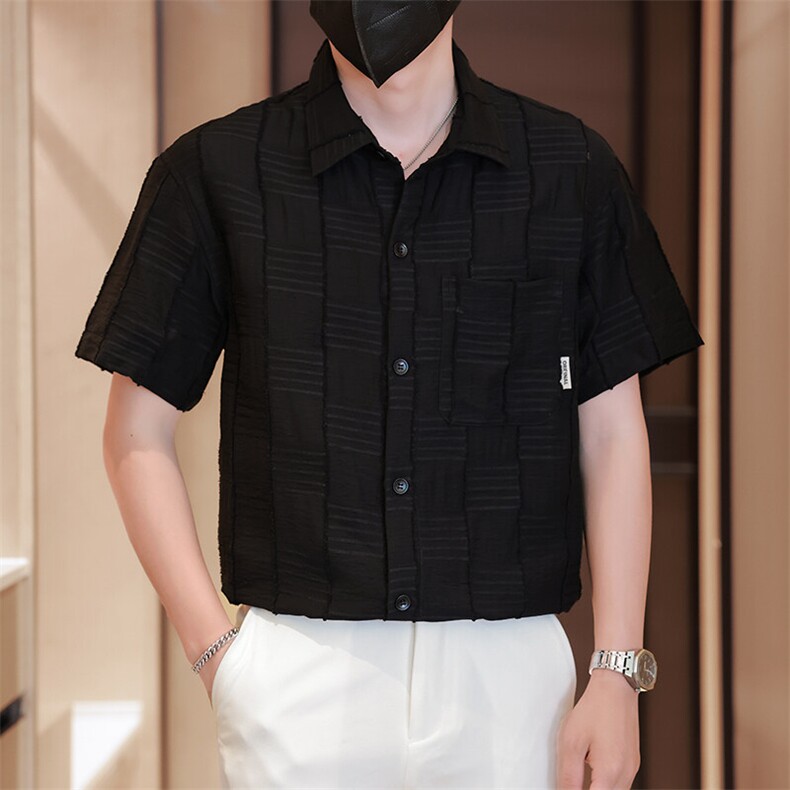 大货男士短袖衬衫高级感定制面料冰丝透气品质衬衣C317-C805-P55,男装衬衫,电商C317