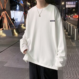 2021秋季新款长袖t恤男打底衫网红款排扣开叉上衣体恤衫 T736-P28图片