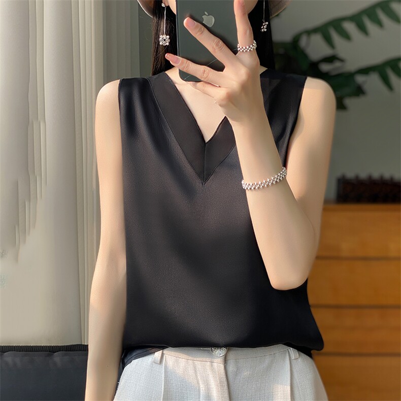 吊带背心女2024夏季新款纯色内搭上衣时尚百搭小衫,女装背心吊带,绒宛羊绒