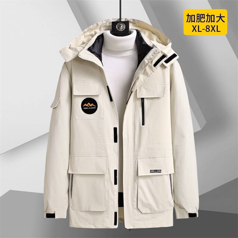 中年男士可脱卸内胆连帽羽绒服冬季新款加厚保暖爸爸装加大外套,男装羽绒服,电商B212（原钱塘6029）