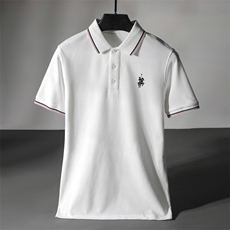 男士夏季新款休闲简约百搭舒适翻领T恤，男装T恤，德尔信羊绒