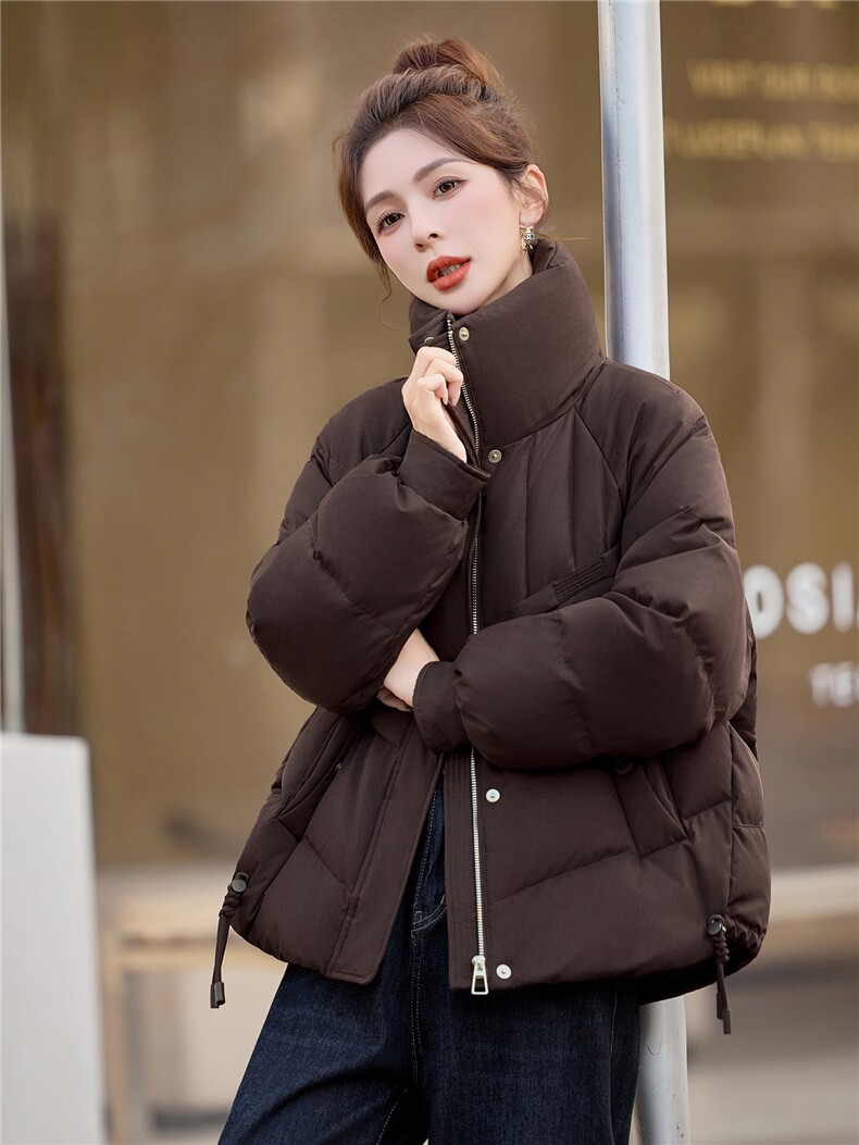 常规立领白鸭绒羽绒服女2025冬季新款休闲宽松百搭加厚保暖,女装羽绒服,余墨