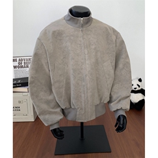 现货大码扎染皮扎染荔枝皮兔毛棉衣pu皮衣外套cleanfit棒球服棉衣，男装皮衣，星座601-1