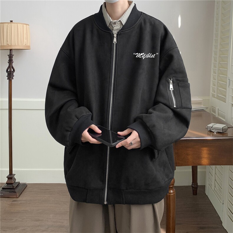 23秋款美式复古麂皮绒飞行棒球服男女夹克外套JF3301-P80控108,男装夹克,电商B370