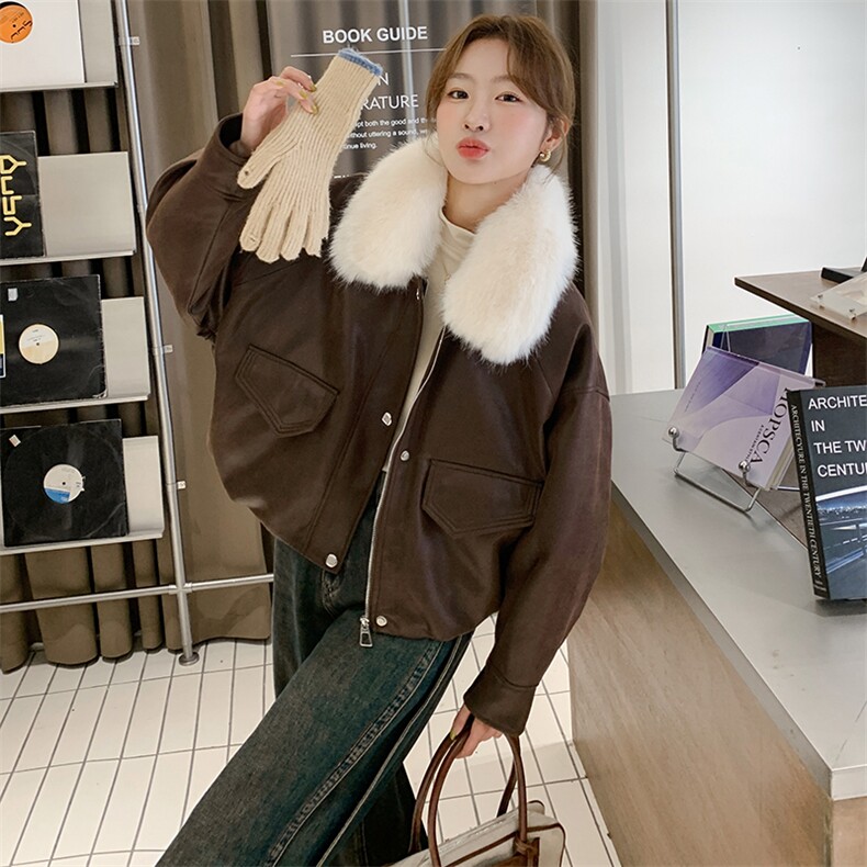 现货！24冬装鹿皮绒羽绒服带仿真毛领1C056- A28- P245 -K368图片