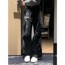 美式大口袋宽松直筒工装裤男女复古阔腿慵懒松弛感裤子LA5222-P54，男装工装外套，星座1008
