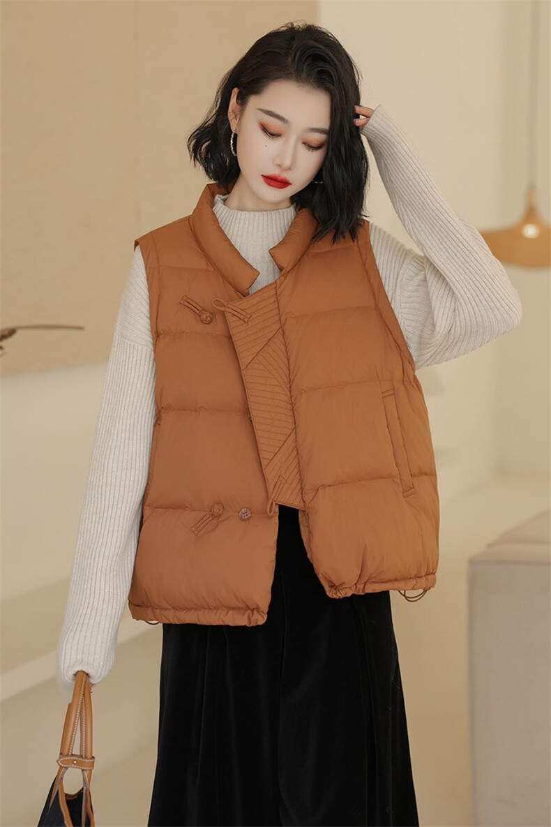 YGYL24款现货冬季时尚百搭90白鸭绒马甲,女装羽绒服,阳光伊恋