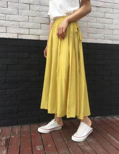 侧系带半裙，女装半身裙，布意情怀