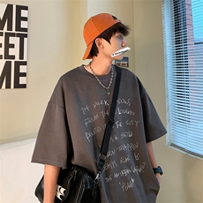 抖音得物二开现货220克夏装重磅美式高街宽松短袖t恤MT154，男装T恤，电商A486-1