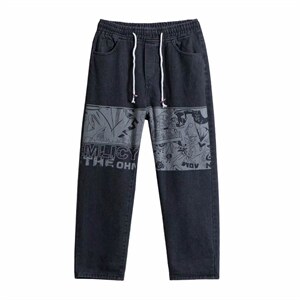男士牛仔裤宽松潮流ins休闲韩版直筒长裤百搭港风阔腿裤kz891-p35,男装牛仔裤,星座1008-2