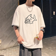 JT55041-P25假两件短袖t恤男大码胖子半袖体恤半截袖港风，男装T恤，电商A040