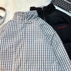 加绒加厚冬款男两面穿棉衣立领面包服条纹格子保暖外套MA264 P105图片