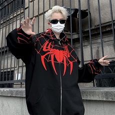 秋款男连帽卫衣蜘蛛侠字母刺绣卫衣夹克外套WY8033P58，男装卫衣，星座1013-1