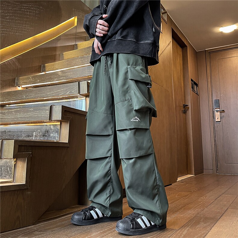 8XL-M刺绣冲锋裤男款大码春秋户外机能登山裤直筒阔腿裤KZ020P50图片