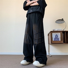 新款渐变牛仔裤美式复古高街宽松设计感直筒裤子，男装牛仔裤，星座410-6（原星座1304-1）