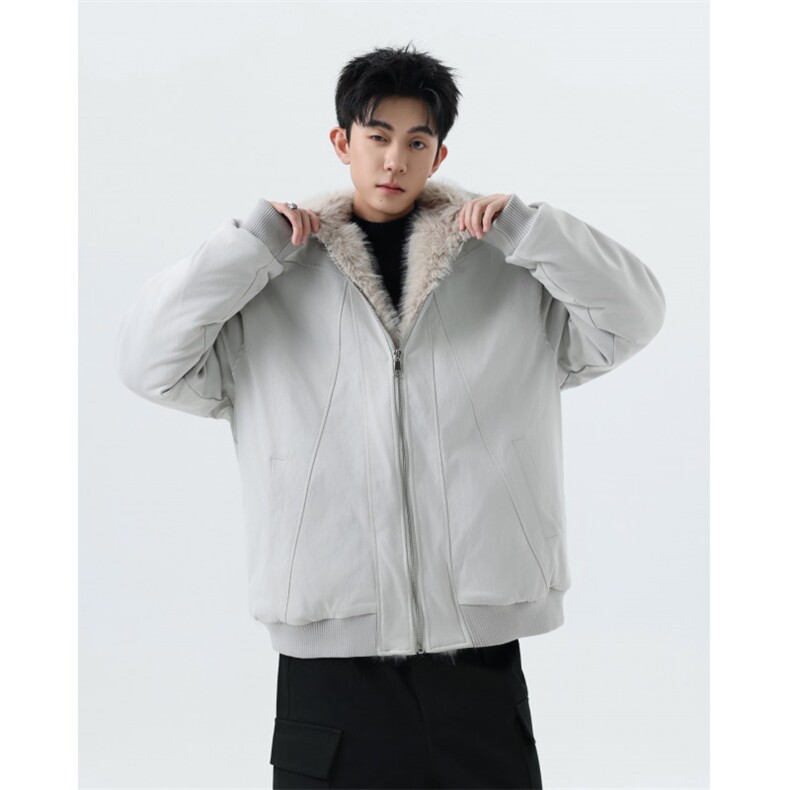 解构座山雕连帽棉服男女宽松解构毛高级毛领棉衣外套2317 P118图片