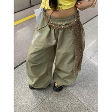 阔腿裤男女高街帅气韩版潮流宽松2026夏季ins新款长裤K6505-P51，男装休闲裤，星座412-3