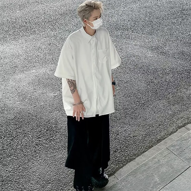 美式休闲短袖衬衫男夏季薄 P30图片
