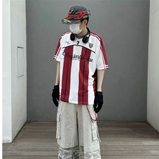 夏季新款短袖T恤情侣装网眼印花撞色拼接t恤潮牌JTA07-P35，男装T恤，星座208-5