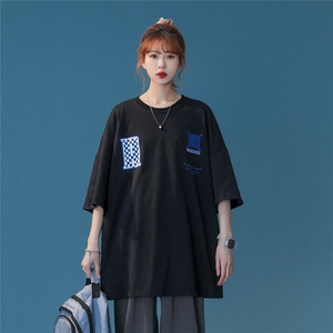 1中性风大码M-5XL日系休闲情侣女风短袖T恤男DT7653P30控45图片
