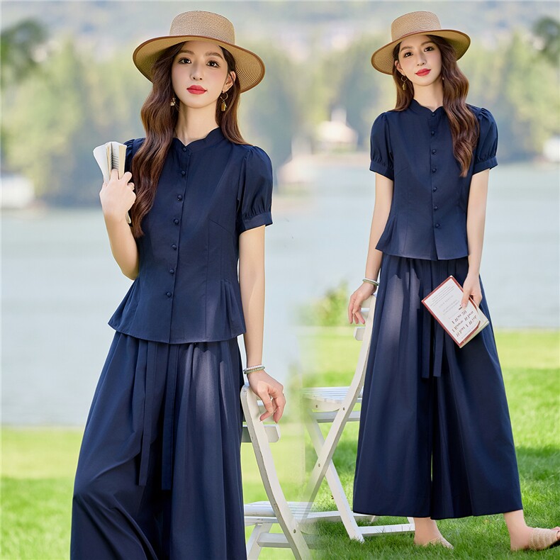 通勤风休闲风时尚两件套装阔腿套装2026春夏季宽松时尚气质洋气，女装套装/套裙，水衣源