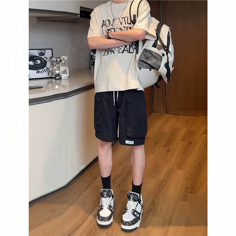 美式机能冲锋短裤男款夏季潮牌速干工装裤子大口袋休闲运动五分裤,男装牛仔裤,星座1210-1