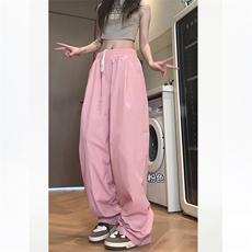 K826-P30夏季多巴胺男女情侣款休闲裤宽松直筒拖地裤沙滩速干裤，男装休闲裤，电商B327
