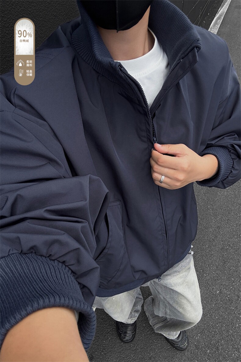 广检90%白鸭绒冬季外景羽绒服充绒量75gM-5XHY25593-特P109,男装羽绒服,电商A022