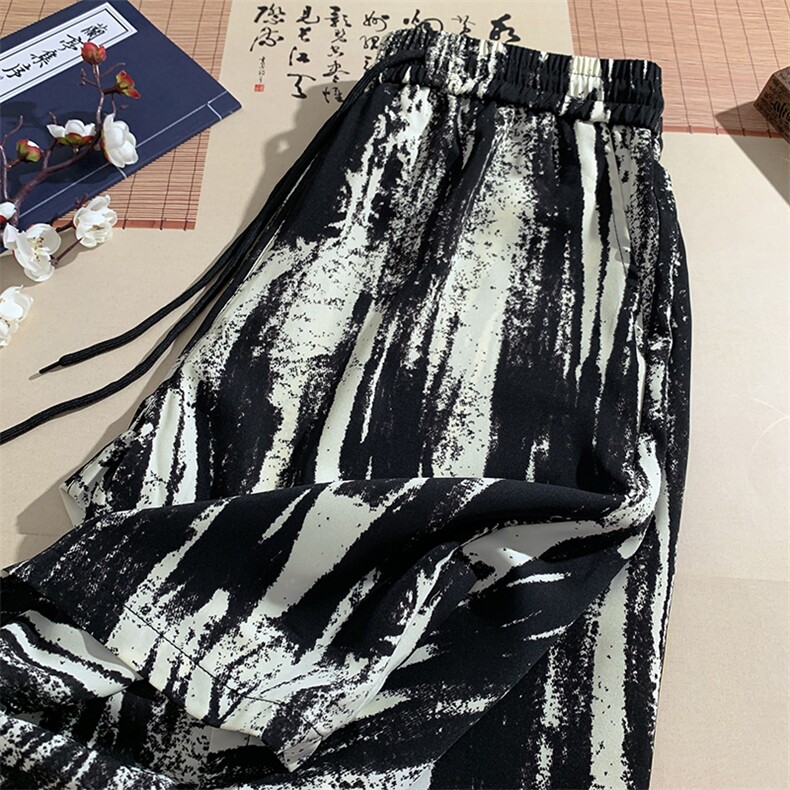 特批P20无差价夏新冰丝扎染痞帅垂感滑料凉感沙滩短裤男潮DK291图片