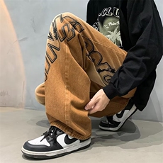 美式渐变牛仔裤男宽松阔腿男裤高街N8012P45，男装牛仔裤，星座1116-2