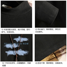 BT40143-P30加绒款-P40半高领长袖t恤男大码内搭打底衫男砖墙，男装T恤，电商A040A
