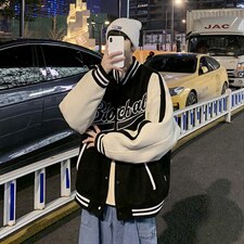 新款复古街头撞色刺绣棒球服宽松嘻哈高街秋季外套潮流WT101-P58,男装夹克,星座1008-1