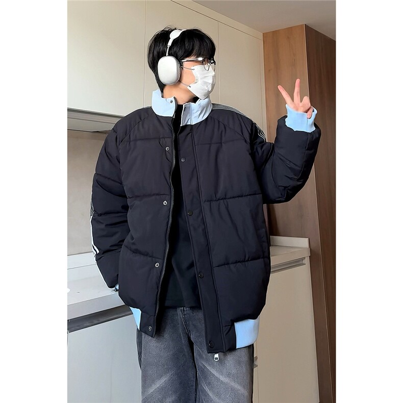 2024抖音品质秋冬新款立领拼色棉衣外套潮中性男女可穿MY31-P85,男装棉衣,电商C310