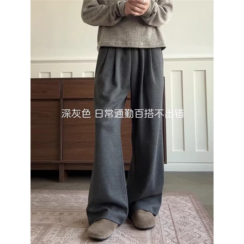 新款设计感美式香蕉裤灰色休闲直筒弯刀卫裤拖地,男装休闲裤,星座506A