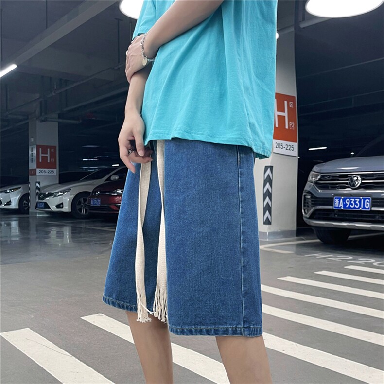 牛仔短裤男夏季新款港风潮流韩版帅气宽松百搭五分裤DK06601-P40,男装牛仔裤,星座308B-1