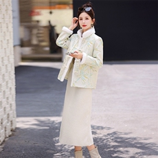 2023冬季新款时尚刺绣羽绒服上衣优雅修身显瘦保暖外套，女装羽绒服，橙子家