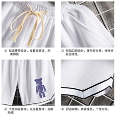 LQ64242-P19篮球夜跑运动短裤男大码宽松冰丝五分裤大裤衩网格，男装休闲裤，电商A040A