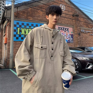 春秋季工装外套男潮牌机能风夹克男女高街连帽上衣JK7262-P53图片