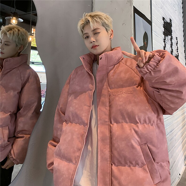 港风PU皮复古做旧设计钢印棉衣男MY77096P130控198抖控228,男装棉衣,星座227-7