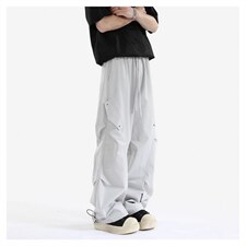 1506/QA020/P43美式褶皱工装裤男夏季薄款设计感速干伞兵裤，男装工装外套，星座1506