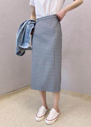 春款格子半身裙，女装半身裙，变色鸟(4F)