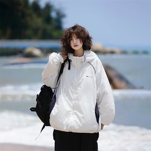 夏季户外登山UPF50+防水防晒衣男宽松轻薄情侣百搭工装外套女潮,af1女鞋搭配图片图片