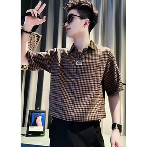 青少年短袖POLO衫男T恤2025男装上衣痞帅夏装衣服半袖帅t T371图片