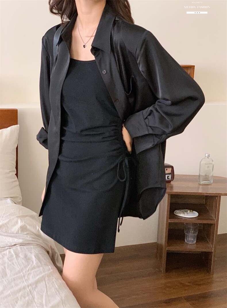 香丽迪网红chic高级感丝滑醋酸外披两件套,女装其它,香丽迪1