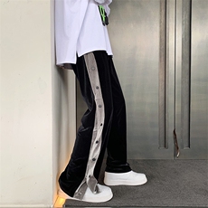 潮牌男夏季直筒宽松百搭高街裤子潮流韩版休闲排扣长裤K997-P42，男装休闲裤，星座512-2