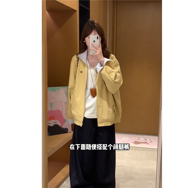 2025新款春秋美式韩版两面穿做旧哈灵顿夹克正反穿宽松外套男女潮,男装夹克,星座1210-1