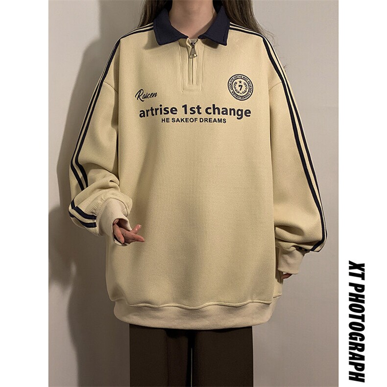 中性风！2025年秋季新款港风卫衣字母肌理感外套学生上衣7869-P58，女装短外套，电商C213(原B265)